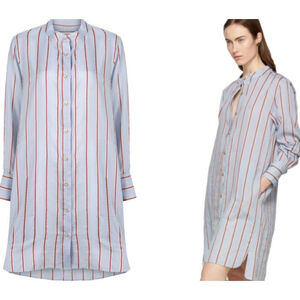 Isabel Marant Etoile Long-Sleeves Yucca Striped Shirt Dress Size 44 Women's